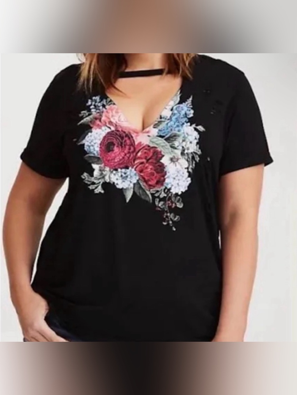 NWT Torrid Distressed Floral Top Size 3